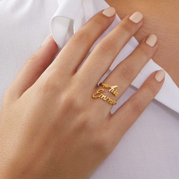 Custom Double Name Ring