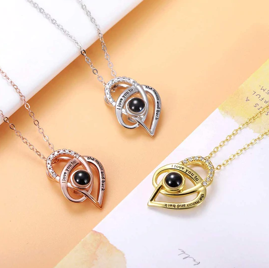 Love You Photo Projection Necklace