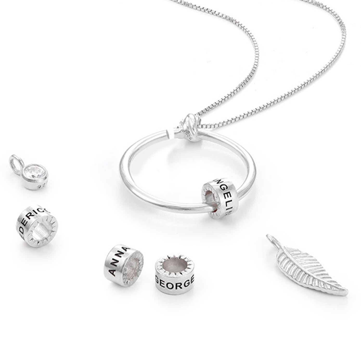 Custom Circle Pendant With Charms