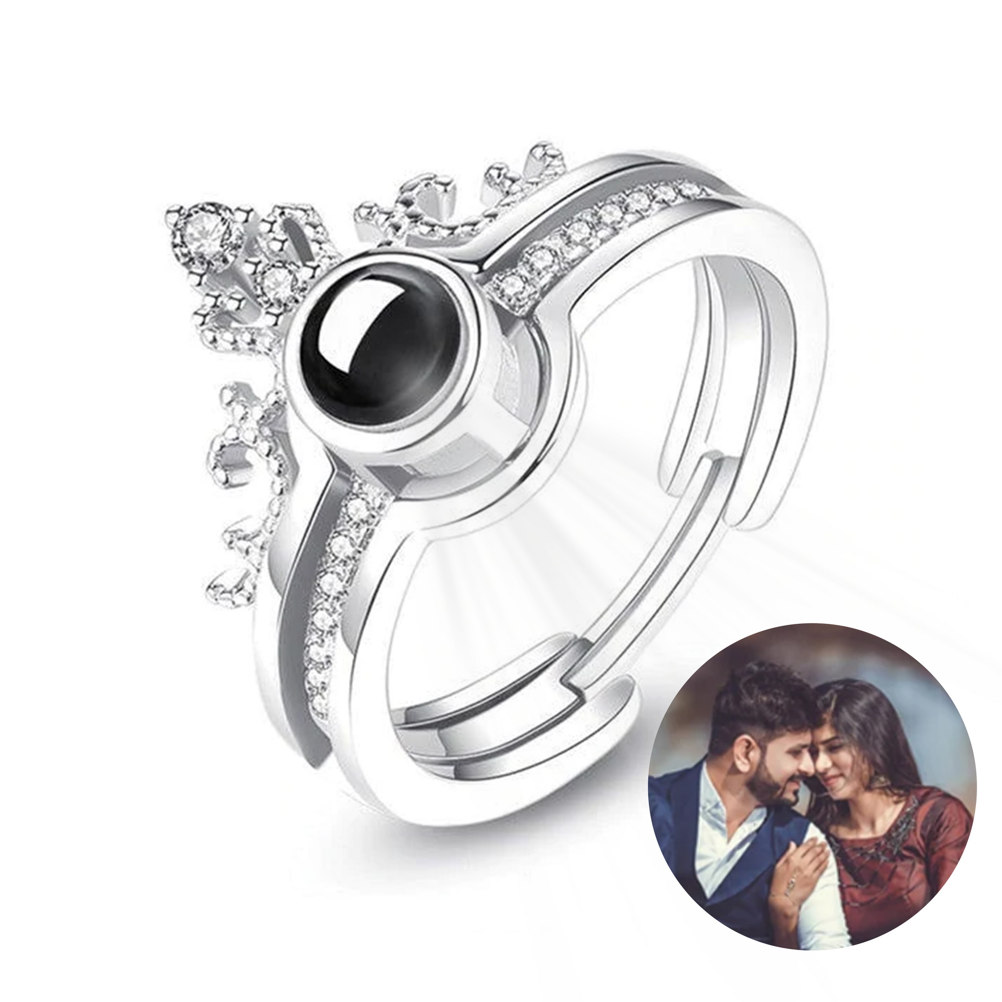 Crown Photo Projection Ring