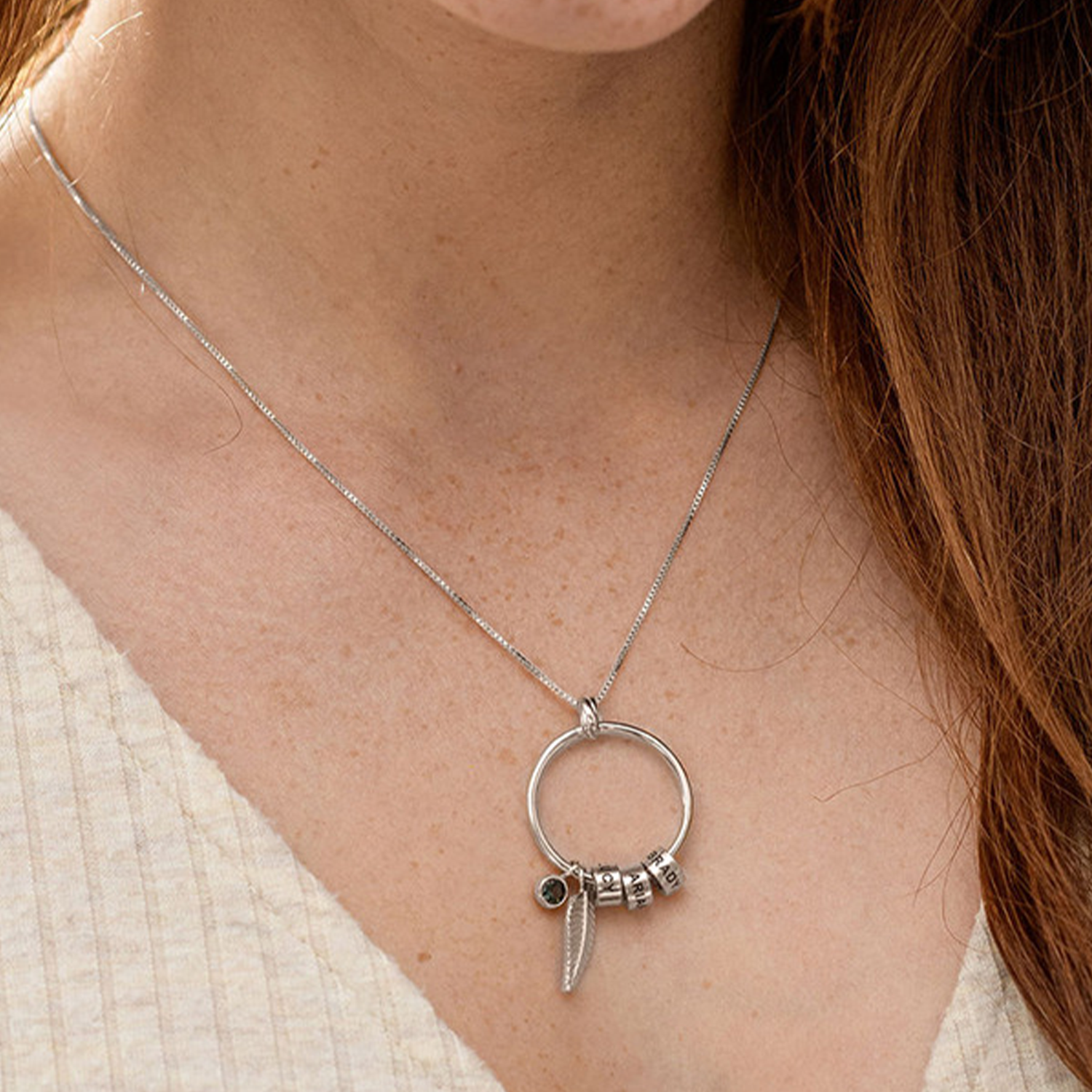 Custom Circle Pendant With Charms