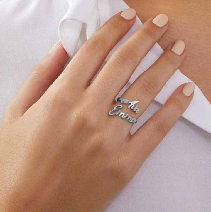 Custom Double Name Ring