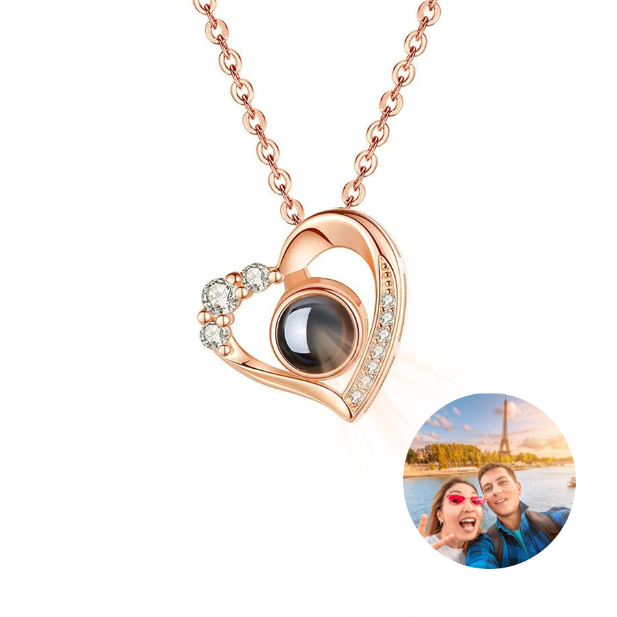 Valentine'S Day Gift - Heart-Shaped Photo Projection Necklace