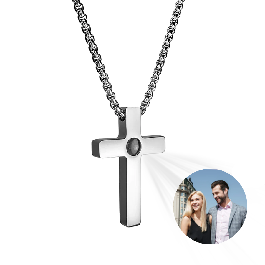 Cross Photo Projection Necklace