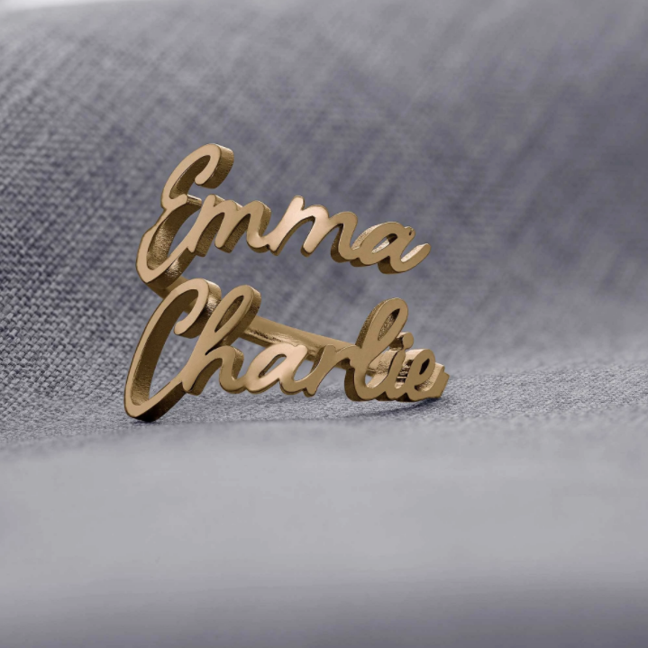 Custom Double Name Ring