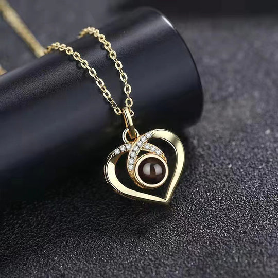 Valentine'S Day Gift - Heart-Shaped Photo Projection Necklace