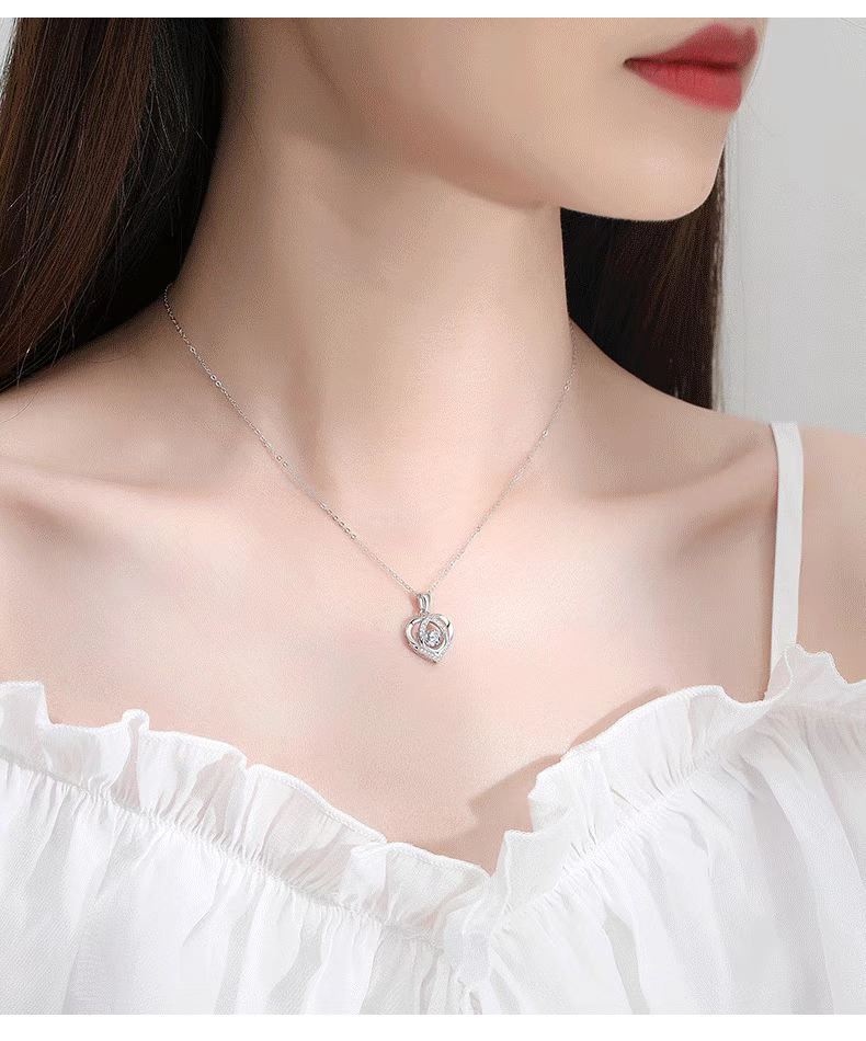 Valentine'S Day Gift - Beating Heart Crystal Necklace