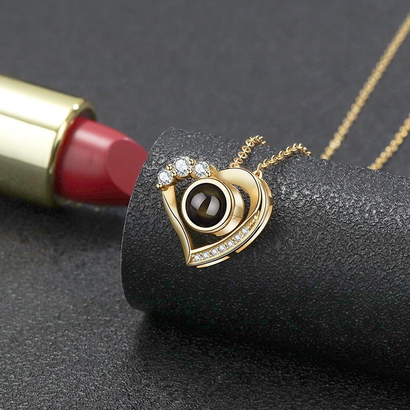 Valentine'S Day Gift - Heart-Shaped Photo Projection Necklace