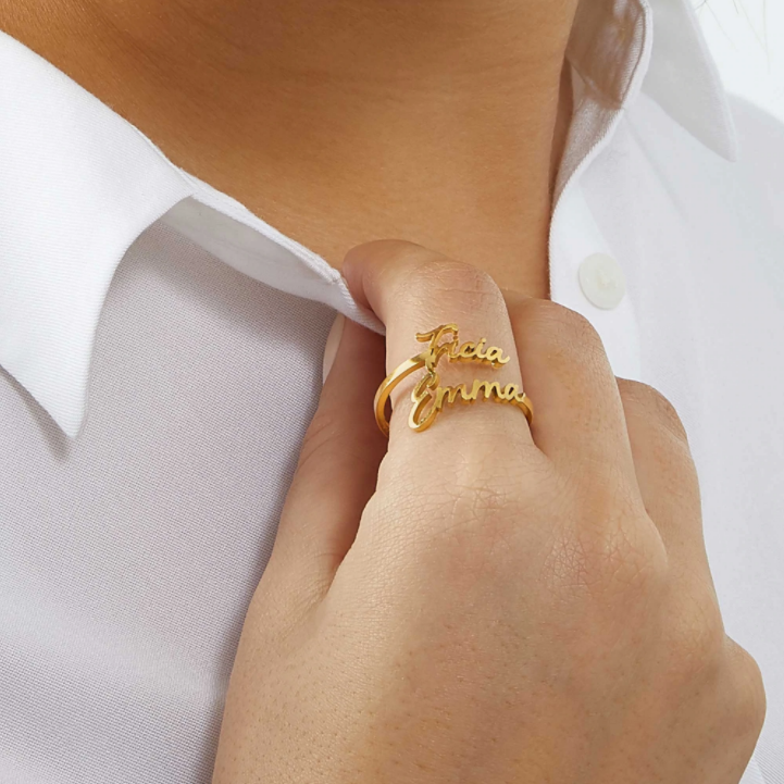 Custom Double Name Ring