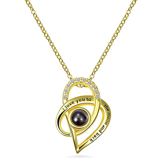 Love You Photo Projection Necklace