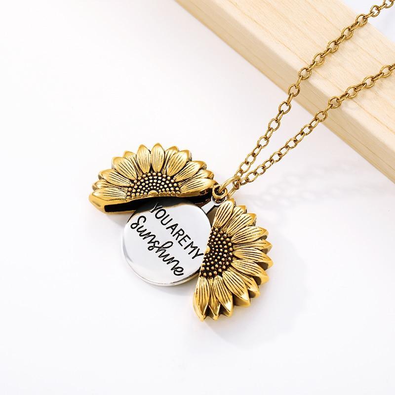 "You Are My Sunshine" Sunflower Necklace (Personalized Customization) - Neifall