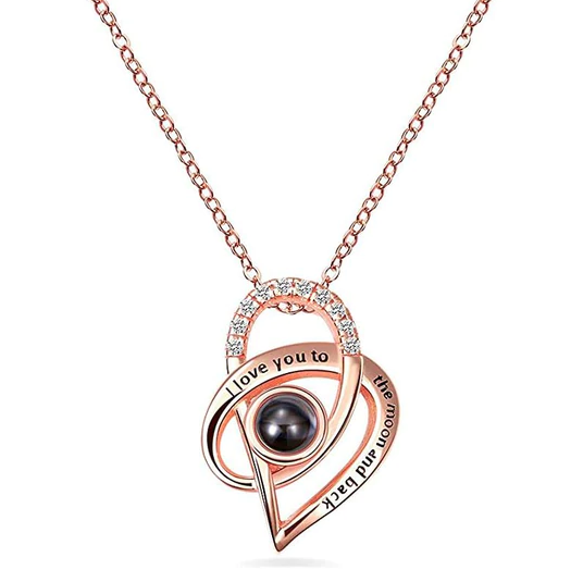 Love You Photo Projection Necklace