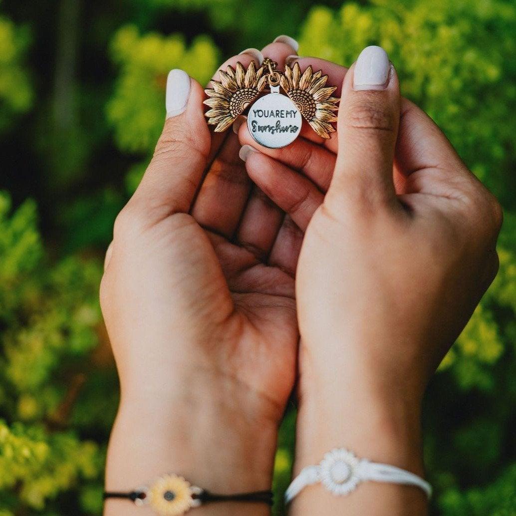 "You Are My Sunshine" Sunflower Necklace (Personalized Customization) - Neifall