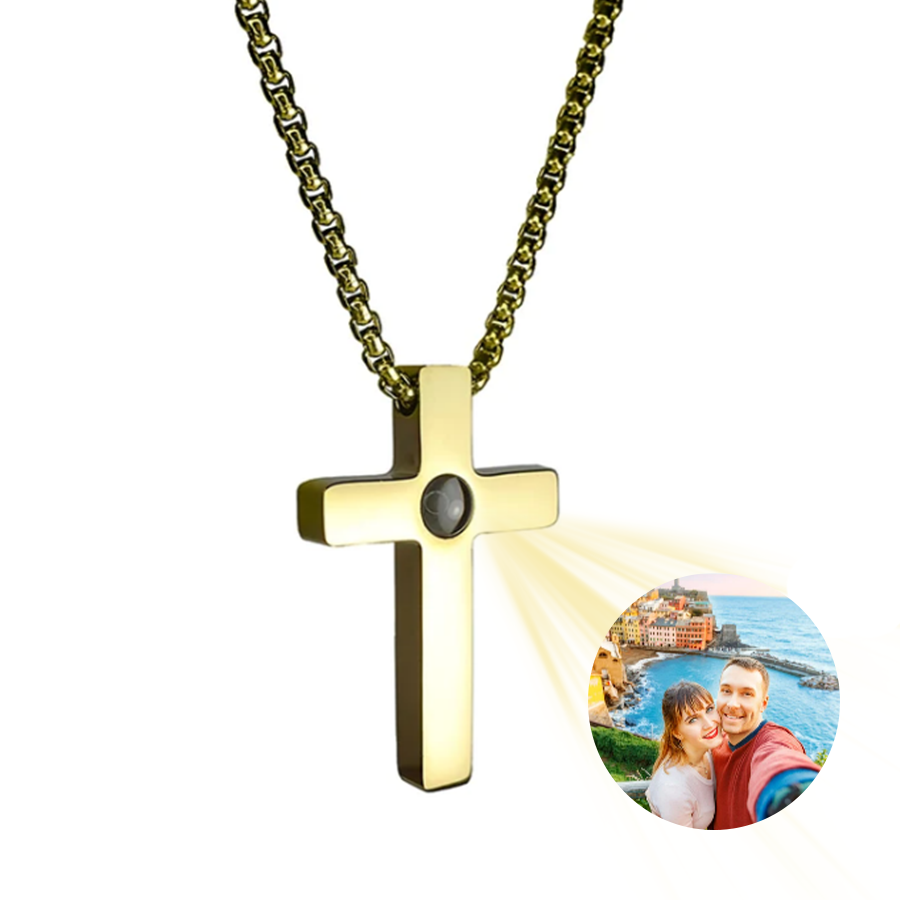 Cross Photo Projection Necklace