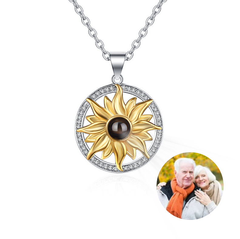 Sun Flower Photo Projection Necklace