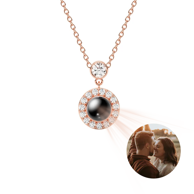 Petite Halo Photo Projection Necklace