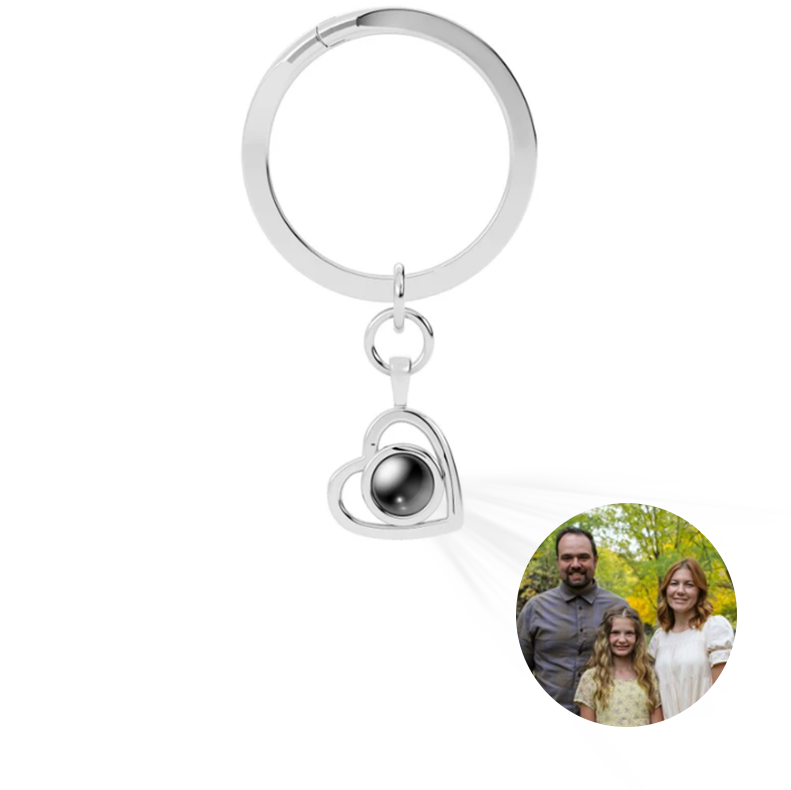 Heart Photo Projection Keychain