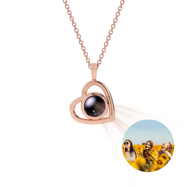 Valentine'S Day Gift - Heart-Shaped Photo Projection Necklace
